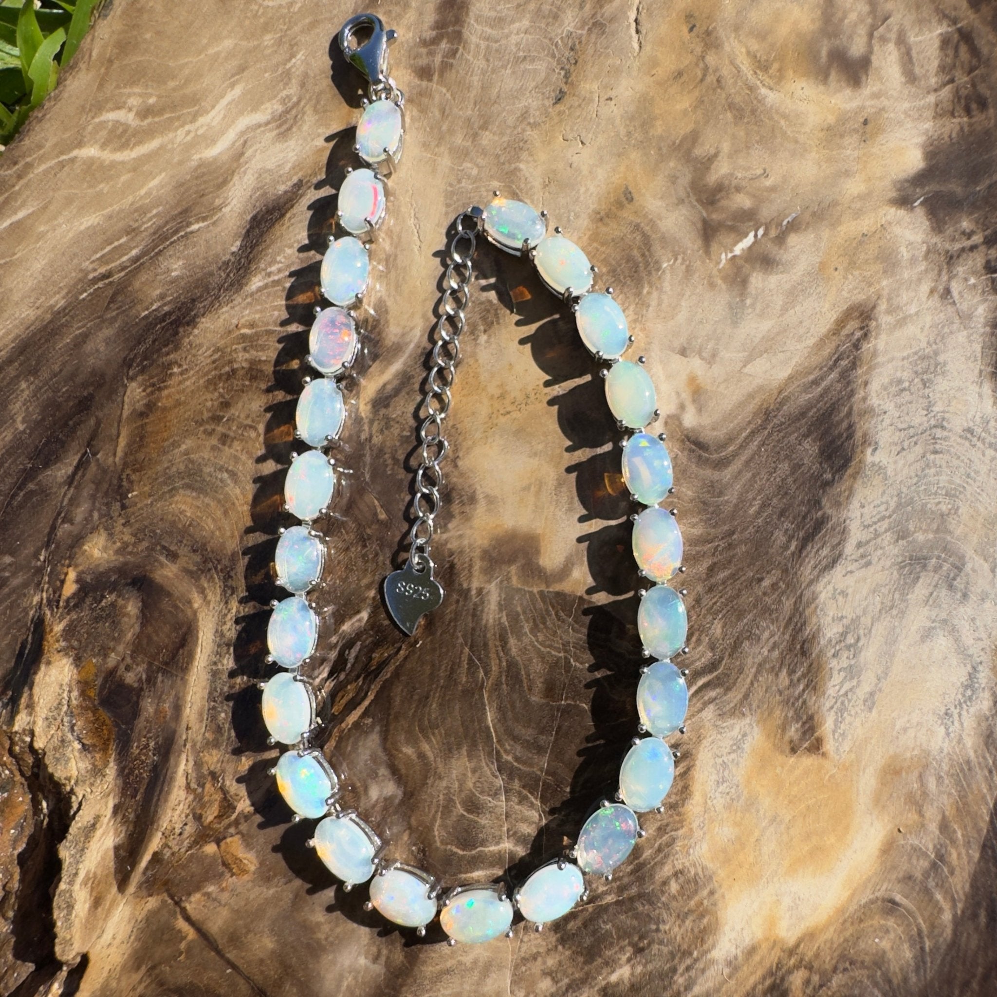 Cape York Daybreak ~ 7.2ct Coober Pedy Opal 925 Sterling Silver Bracelet