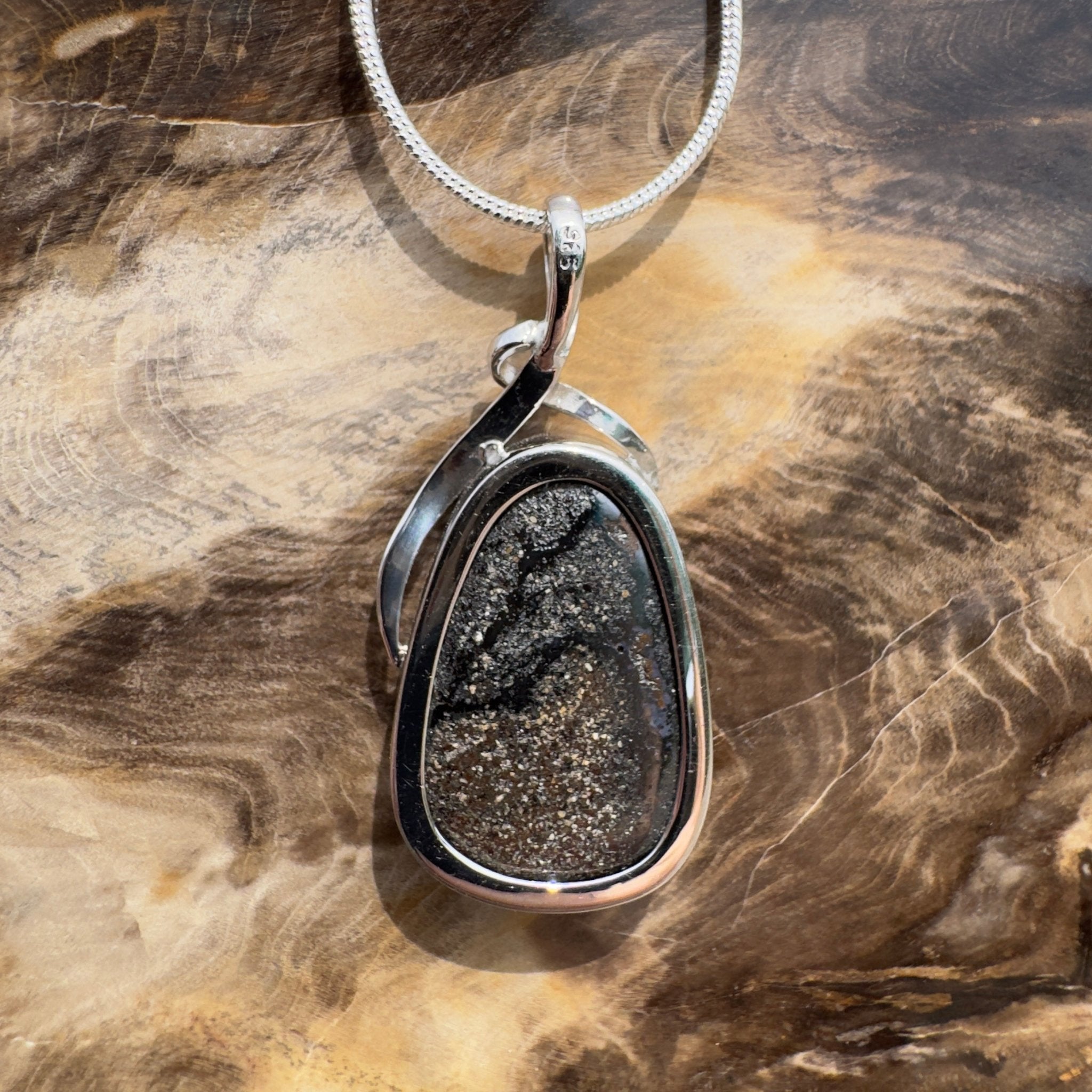 Carnavon Ember ~ Queensland Boulder Opal 925 Sterling Silver Pendant Necklace