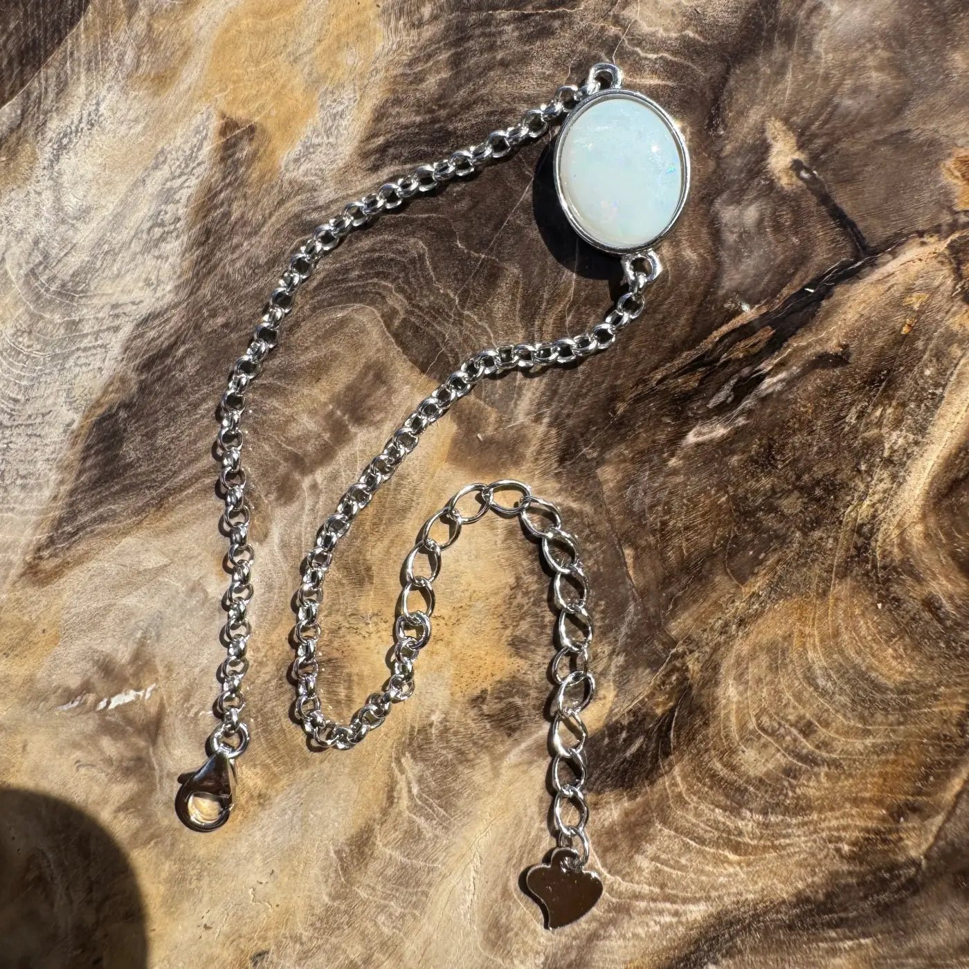 ‘Celestial Reef' ~ Handcrafted 1.2ct Coober Pedy Opal 925 Sterling Silver Bracelet