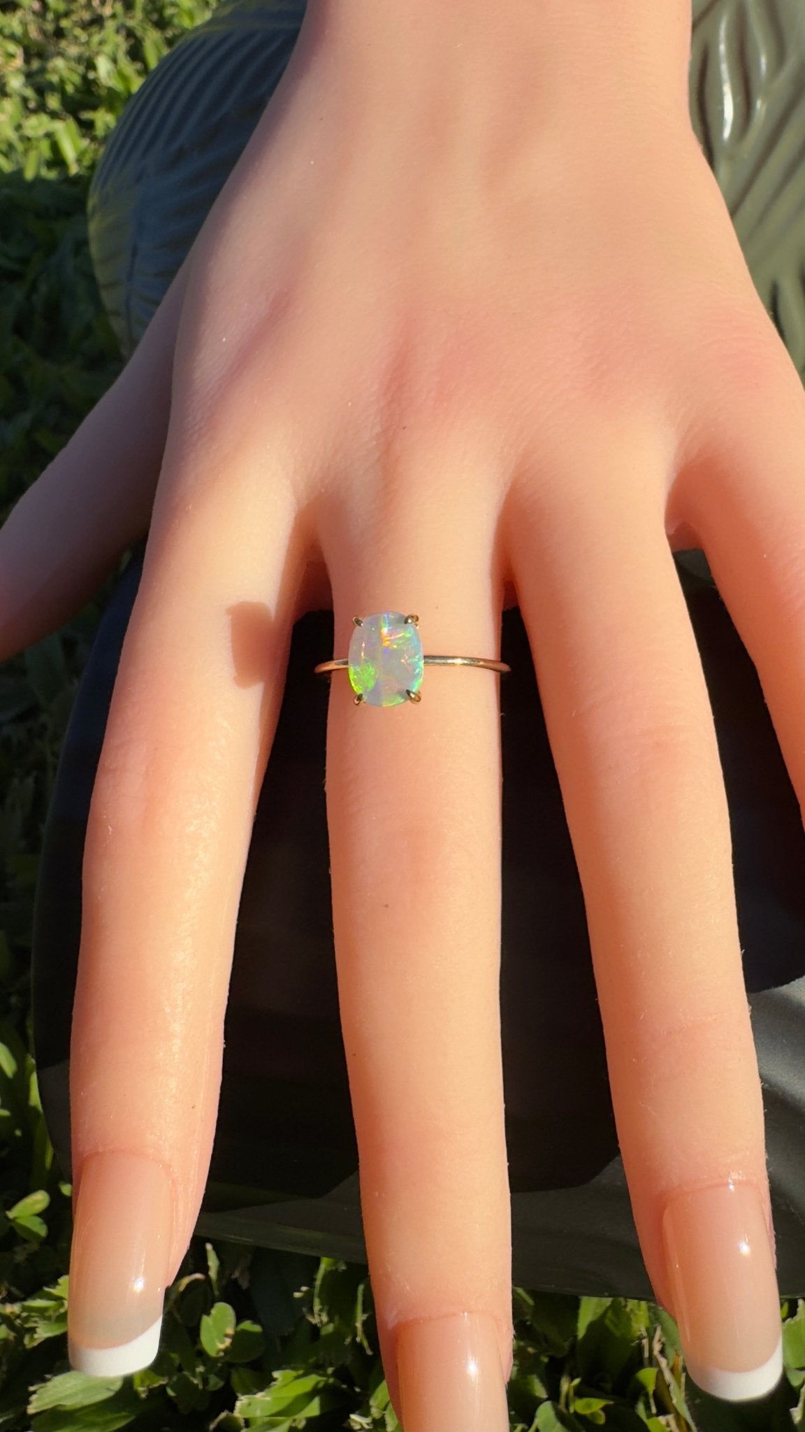 Colours of Australia ~ 1ct Solid Lightning Ridge Opal 9ct Yellow Gold Ring