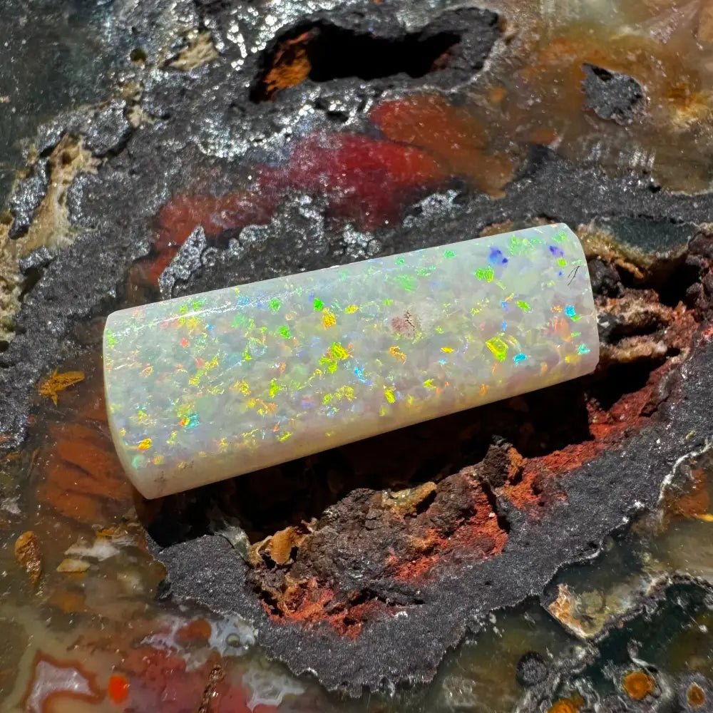 Coober Pedy Belemnite Opal (Fossil Opal Squid) 5.3carat Solid Hand - Cut
