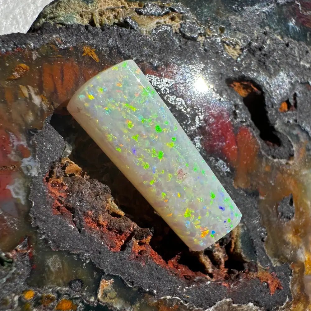 Coober Pedy Belemnite Opal (Fossil Opal Squid) 5.3carat Solid Hand - Cut
