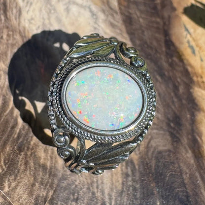 'Coober Pedy Dawn' ~ Handcrafted 1ct Solid Coober Pedy Opal 925 Sterling Silver Ring