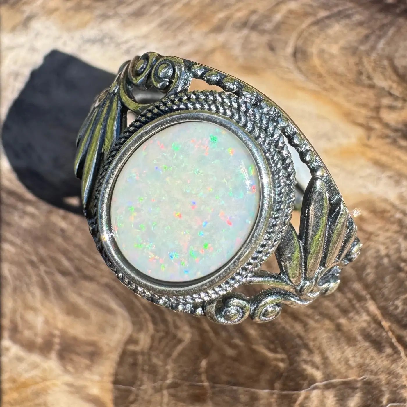 'Coober Pedy Dawn' ~ Handcrafted 1ct Solid Coober Pedy Opal 925 Sterling Silver Ring