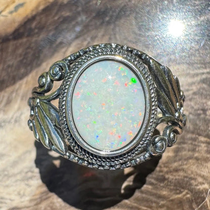 'Coober Pedy Dawn' ~ Handcrafted 1ct Solid Coober Pedy Opal 925 Sterling Silver Ring