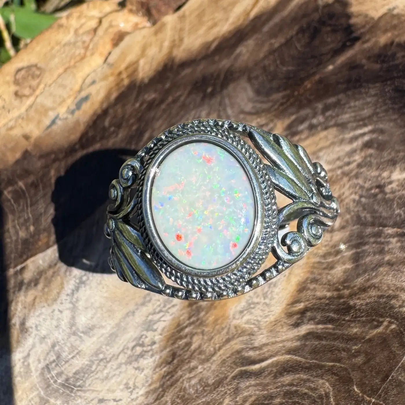 'Coober Pedy Dawn' ~ Handcrafted 1ct Solid Coober Pedy Opal 925 Sterling Silver Ring