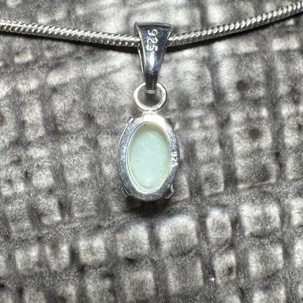 'Coober Pedy Jewel' ~ Handcrafted 0.7ct Solid Coober Pedy Opal 925 Sterling Silver Pendant Necklace