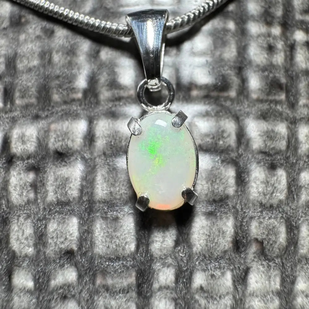'Coober Pedy Jewel' ~ Handcrafted 0.7ct Solid Coober Pedy Opal 925 Sterling Silver Pendant Necklace