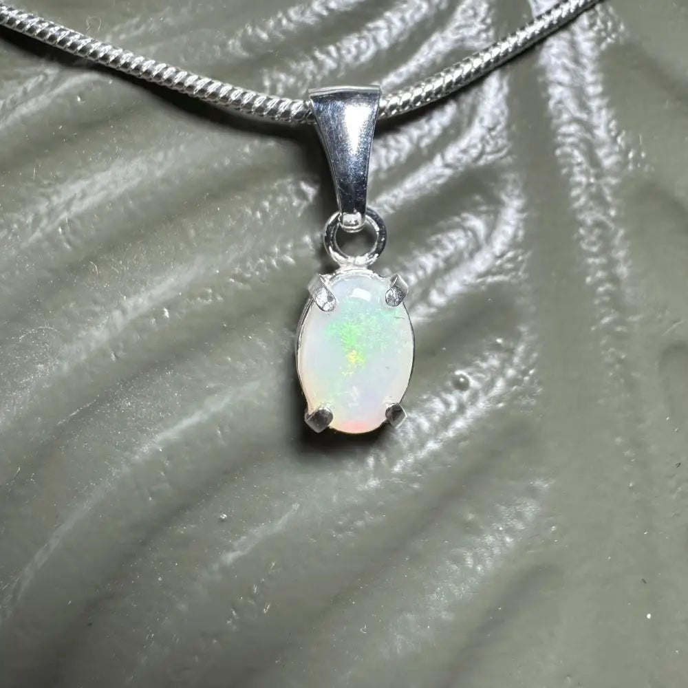 'Coober Pedy Jewel' ~ Handcrafted 0.7ct Solid Coober Pedy Opal 925 Sterling Silver Pendant Necklace