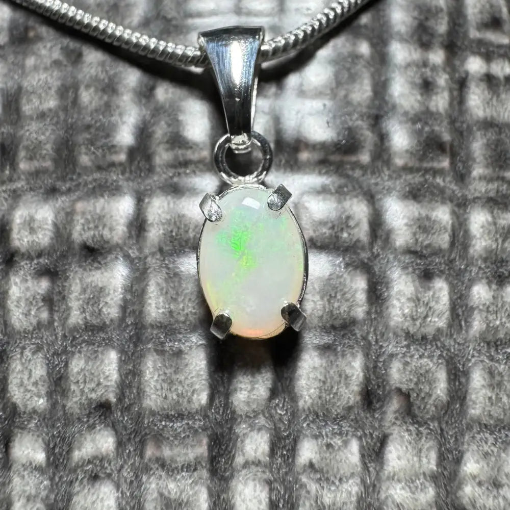 'Coober Pedy Jewel' ~ Handcrafted 0.7ct Solid Coober Pedy Opal 925 Sterling Silver Pendant Necklace