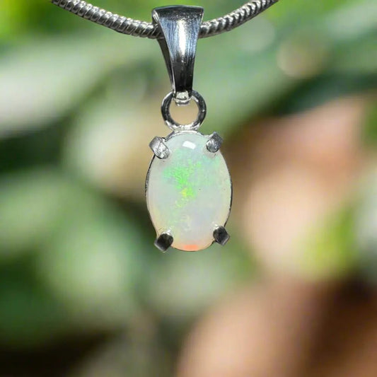 'Coober Pedy Jewel' ~ Handcrafted 0.7ct Solid Coober Pedy Opal 925 Sterling Silver Pendant Necklace