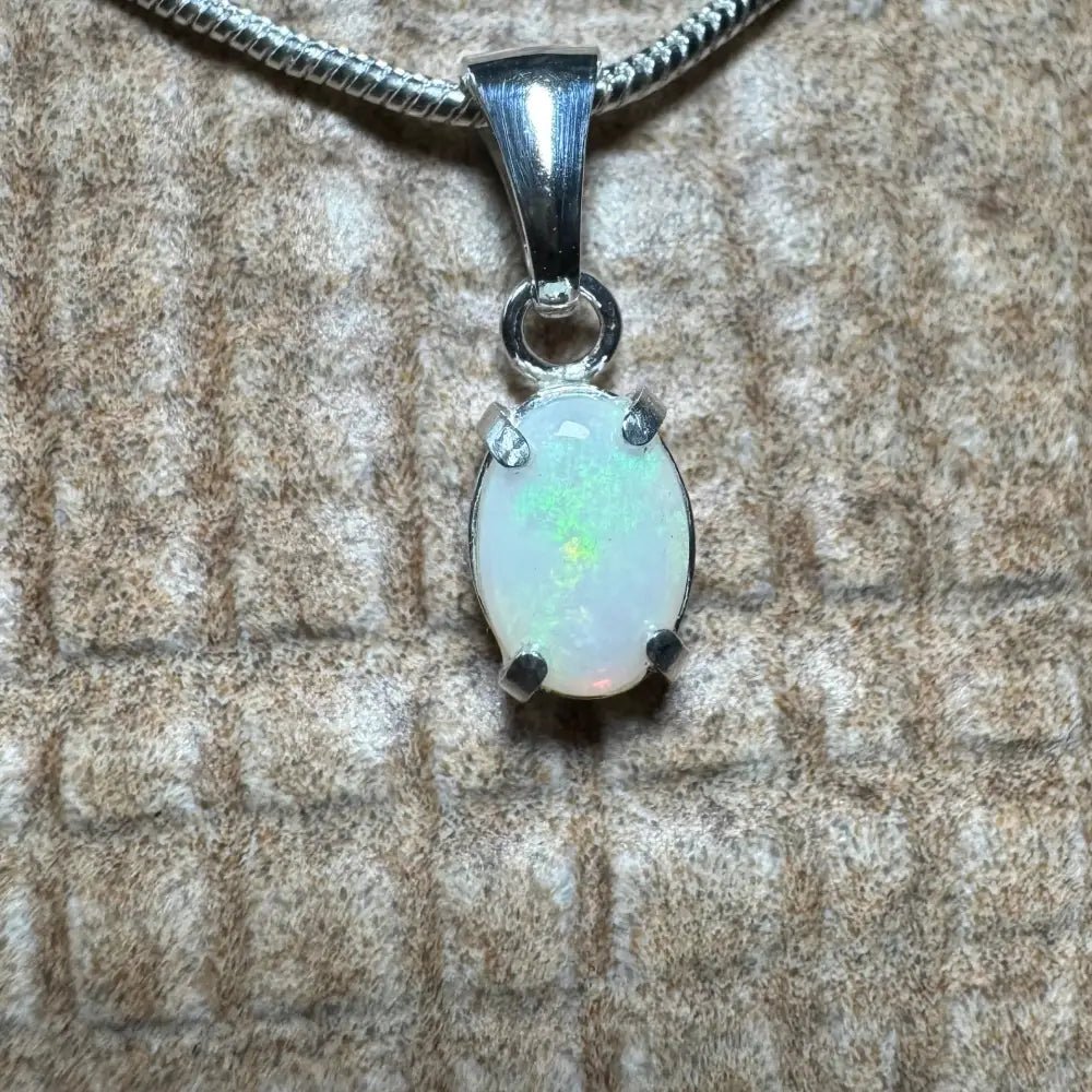 'Coober Pedy Jewel' ~ Handcrafted 0.7ct Solid Coober Pedy Opal 925 Sterling Silver Pendant Necklace