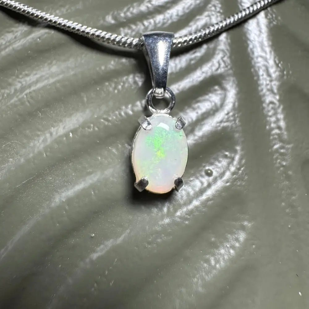'Coober Pedy Jewel' ~ Handcrafted 0.7ct Solid Coober Pedy Opal 925 Sterling Silver Pendant Necklace
