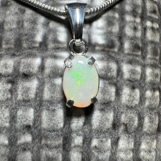 'Coober Pedy Jewel' ~ Handcrafted 0.7ct Solid Coober Pedy Opal 925 Sterling Silver Pendant Necklace