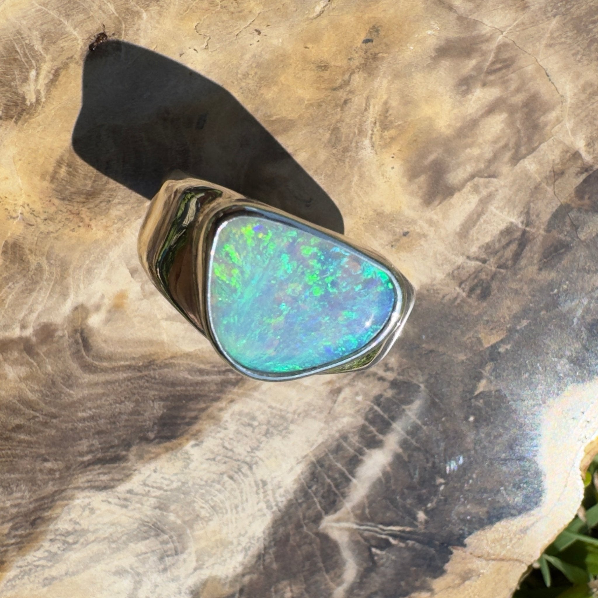 Cooloola Mist ~ 3.1ct Solid Lightning Ridge Opal 925 Silver Ring