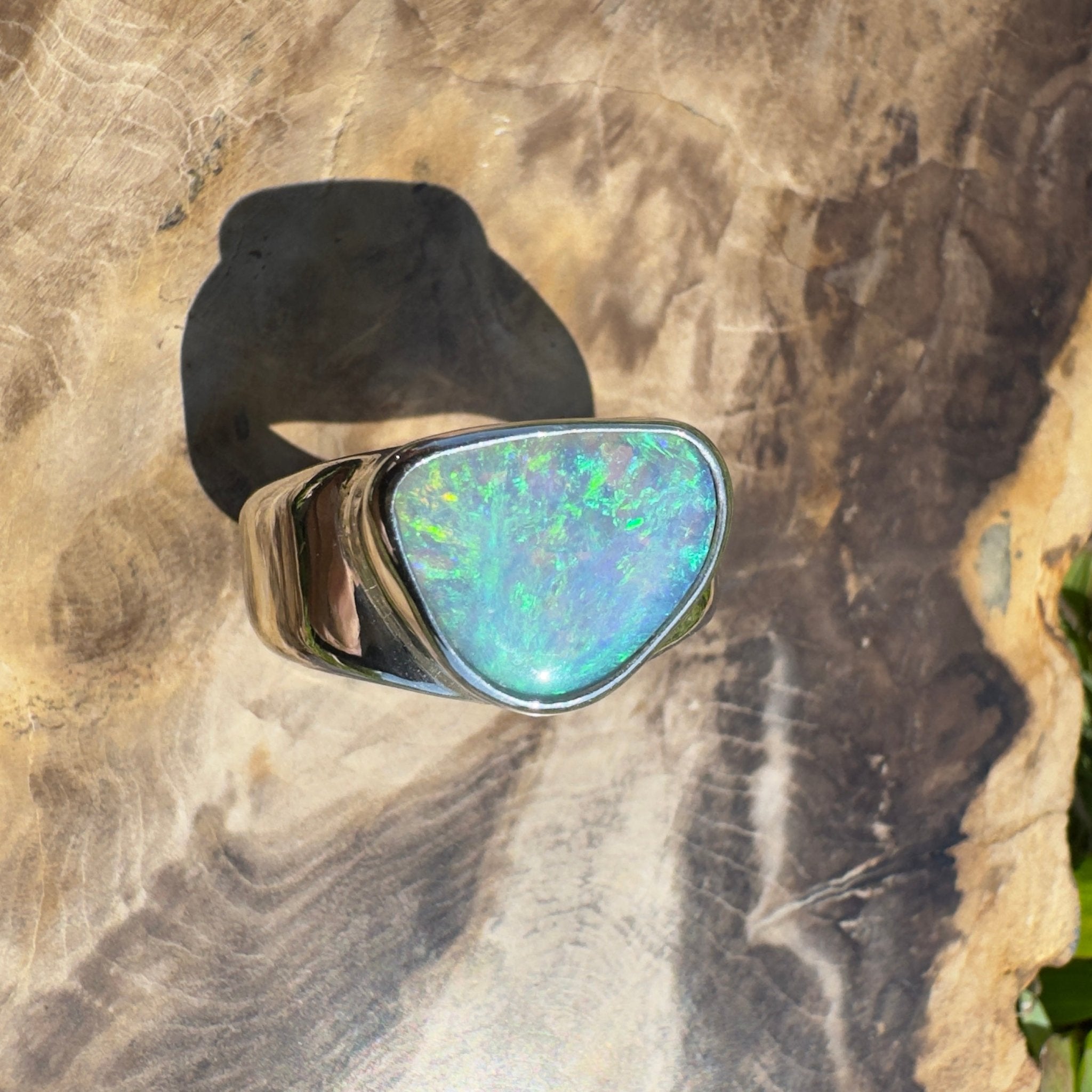 Cooloola Mist ~ 3.1ct Solid Lightning Ridge Opal 925 Silver Ring