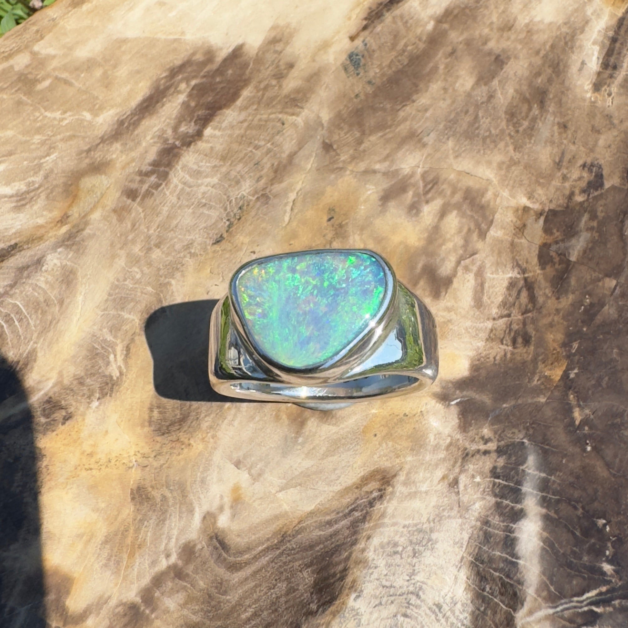 Cooloola Mist ~ 3.1ct Solid Lightning Ridge Opal 925 Silver Ring