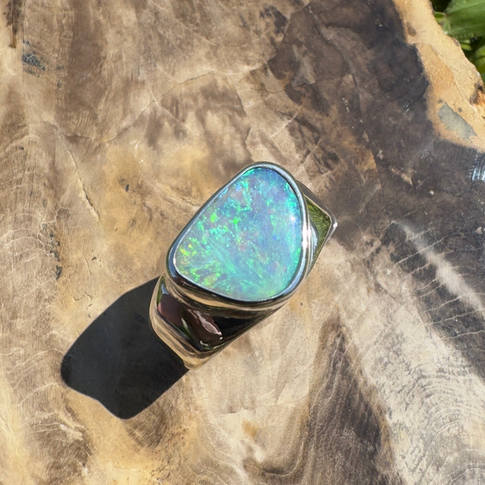 Cooloola Mist ~ 3.1ct Solid Lightning Ridge Opal 925 Silver Ring