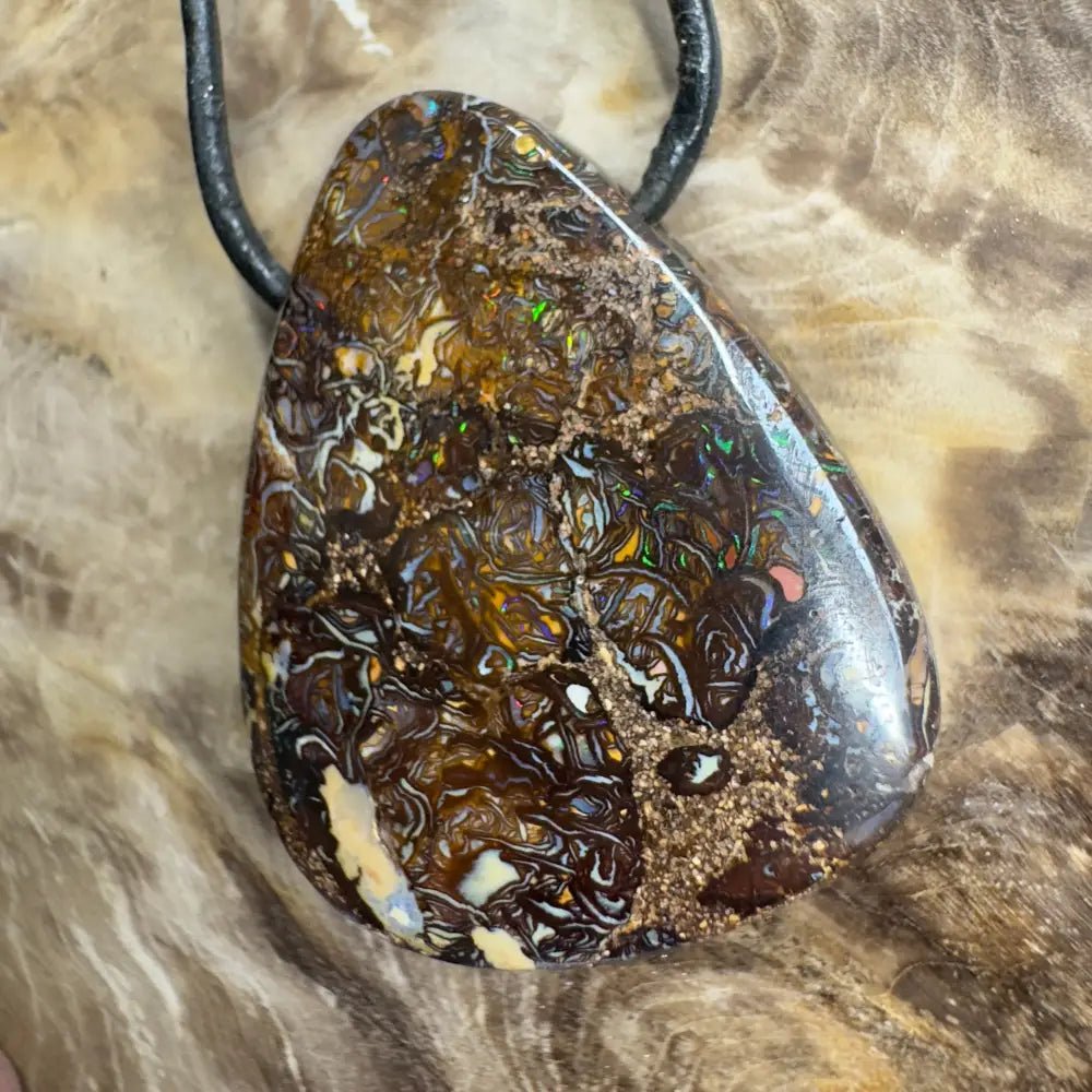 ‘Coral Coast Life' ~ Handcrafted 72ct Solid Queensland Koroit Opal Pendant Necklace