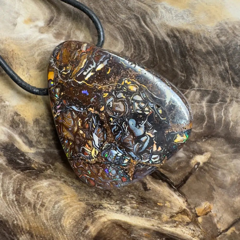 ‘Coral Coast Life' ~ Handcrafted 72ct Solid Queensland Koroit Opal Pendant Necklace