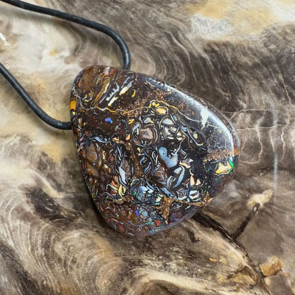 ‘Coral Coast Life' ~ Handcrafted 72ct Solid Queensland Koroit Opal Pendant Necklace