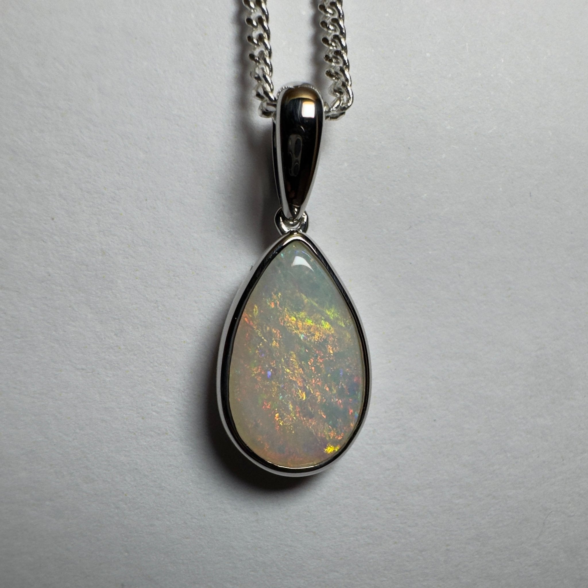 Cradle Mountain Crystal ~ 3ct Coober Pedy Opal 925 Silver Pendant