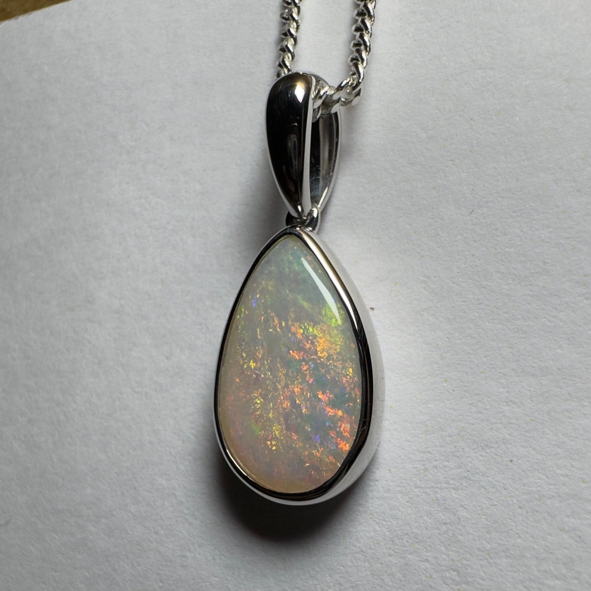 Cradle Mountain Crystal ~ 3ct Coober Pedy Opal 925 Silver Pendant