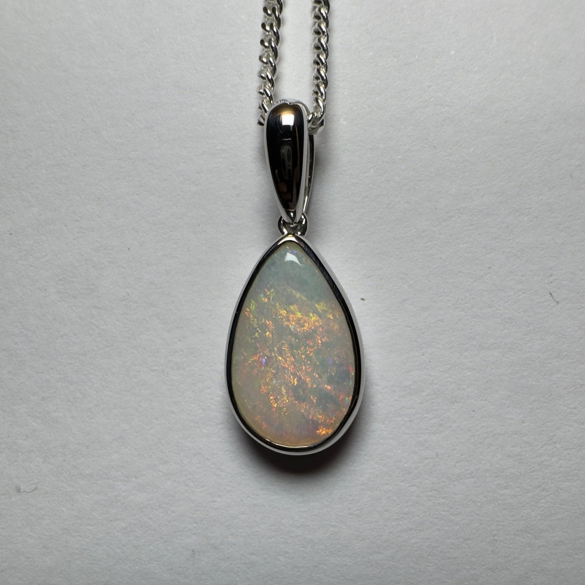 Cradle Mountain Crystal ~ 3ct Coober Pedy Opal 925 Silver Pendant