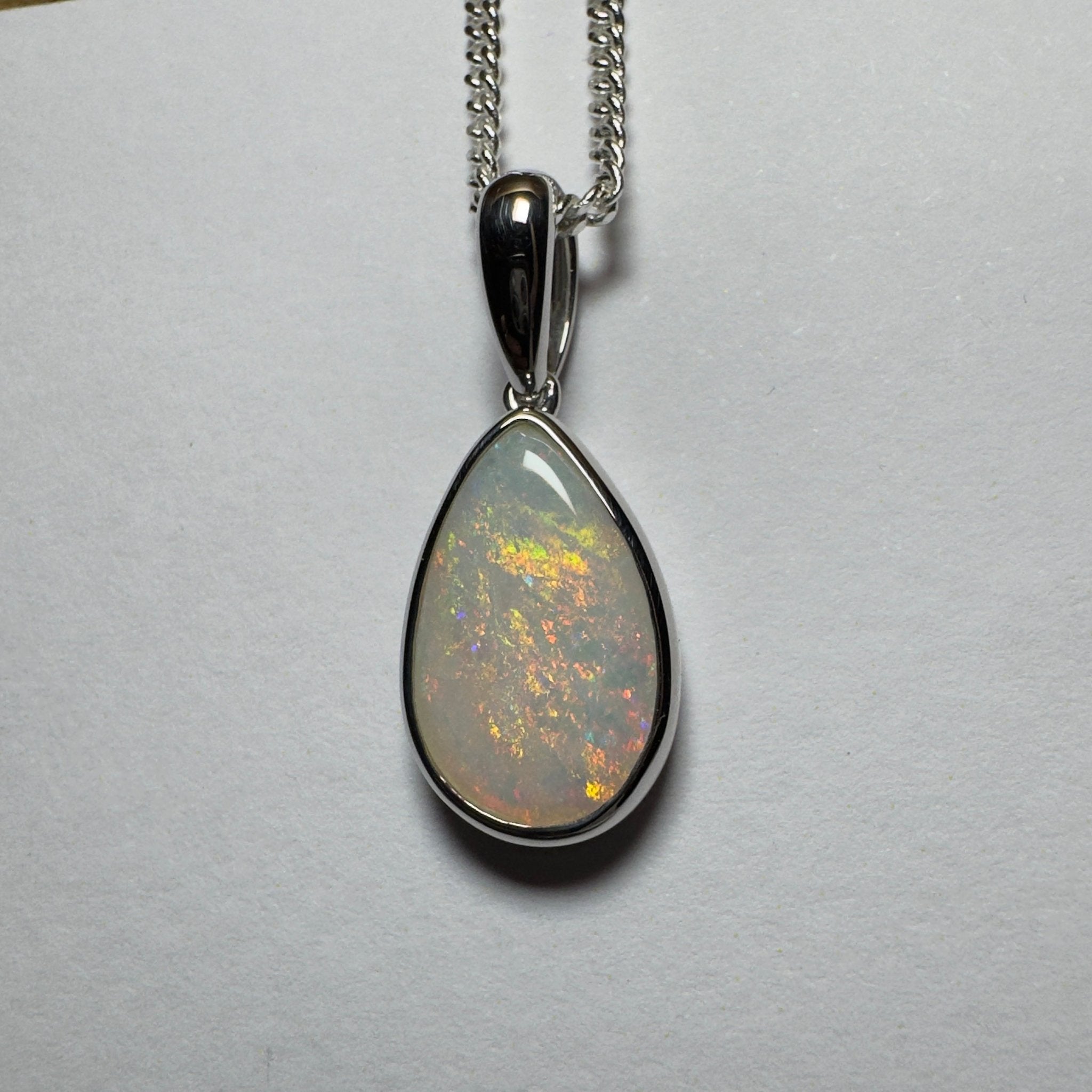 Cradle Mountain Crystal ~ 3ct Coober Pedy Opal 925 Silver Pendant