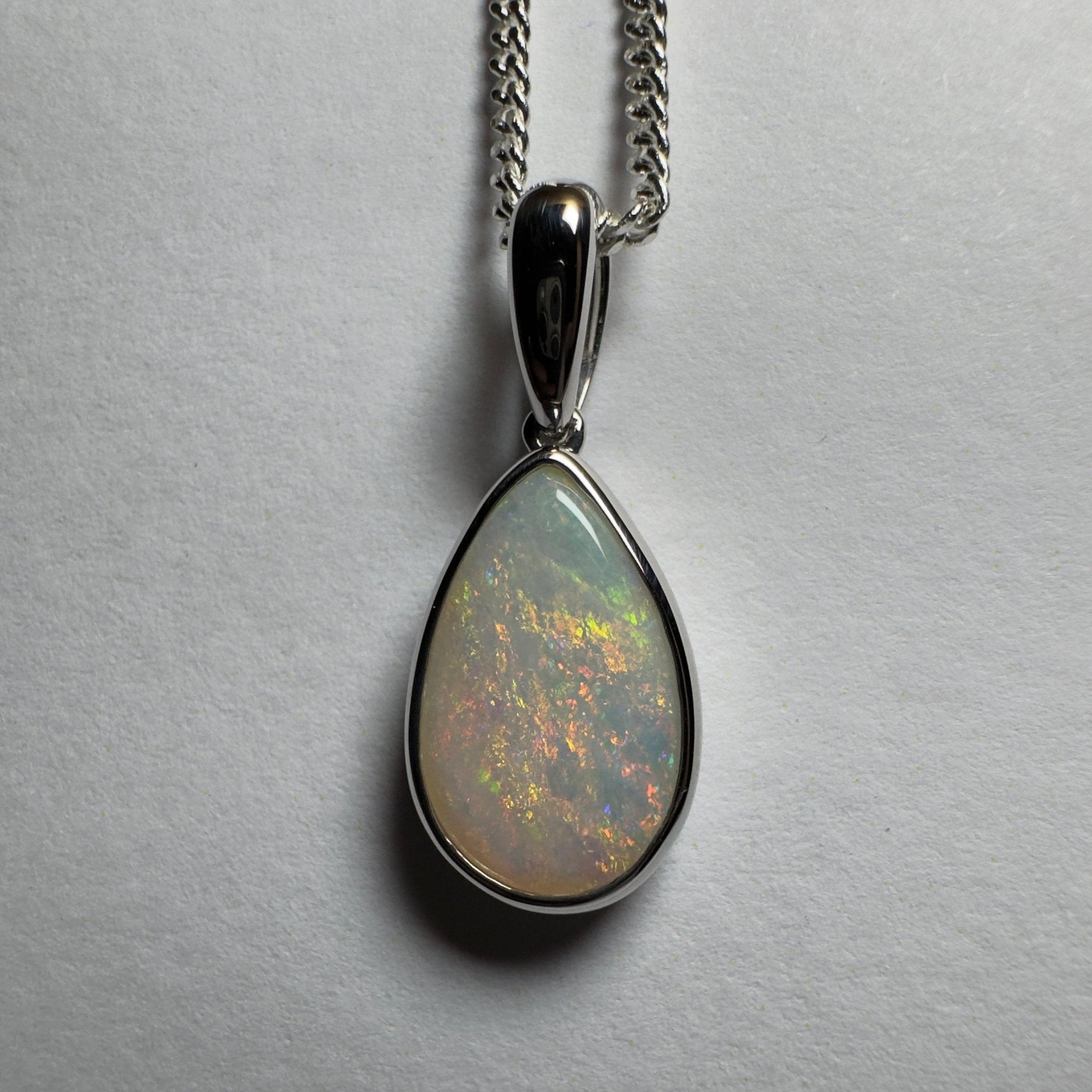 Cradle Mountain Crystal ~ 3ct Coober Pedy Opal 925 Silver Pendant