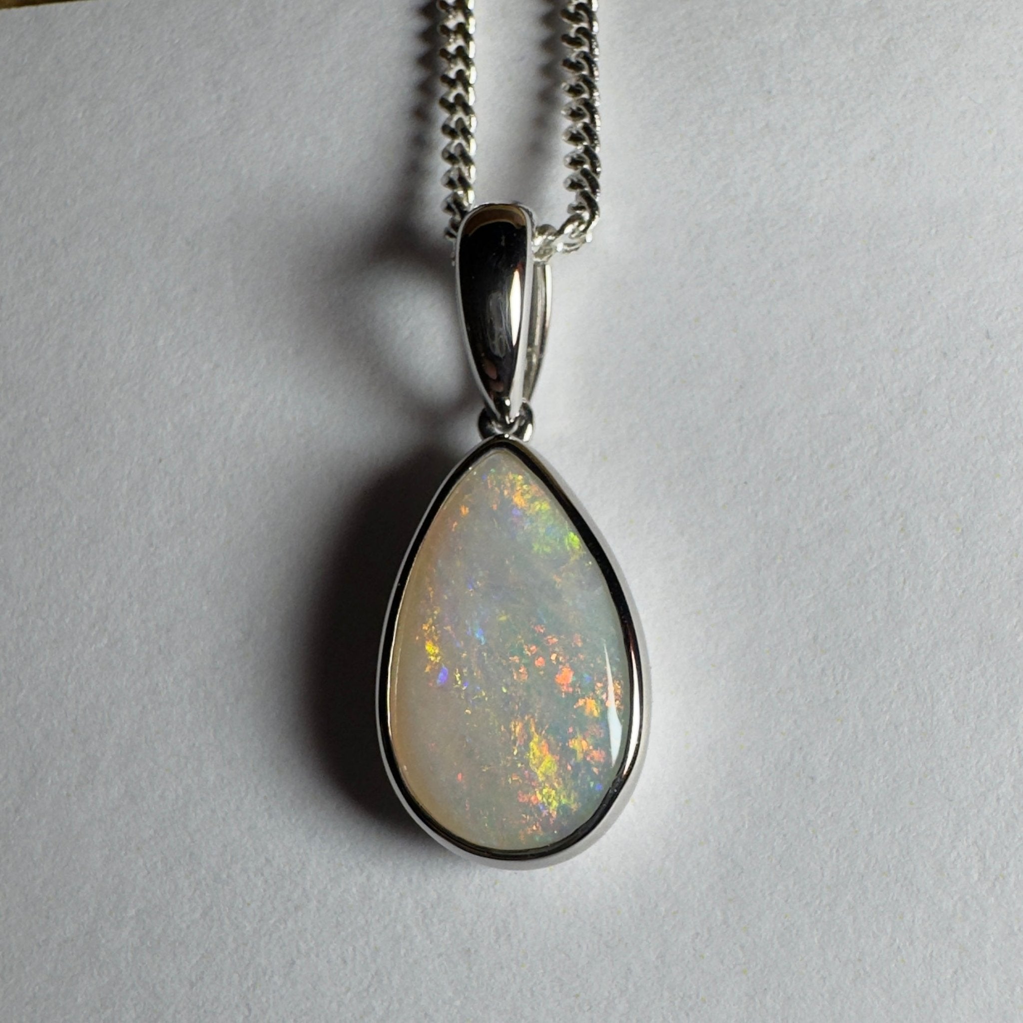 Cradle Mountain Crystal ~ 3ct Coober Pedy Opal 925 Silver Pendant