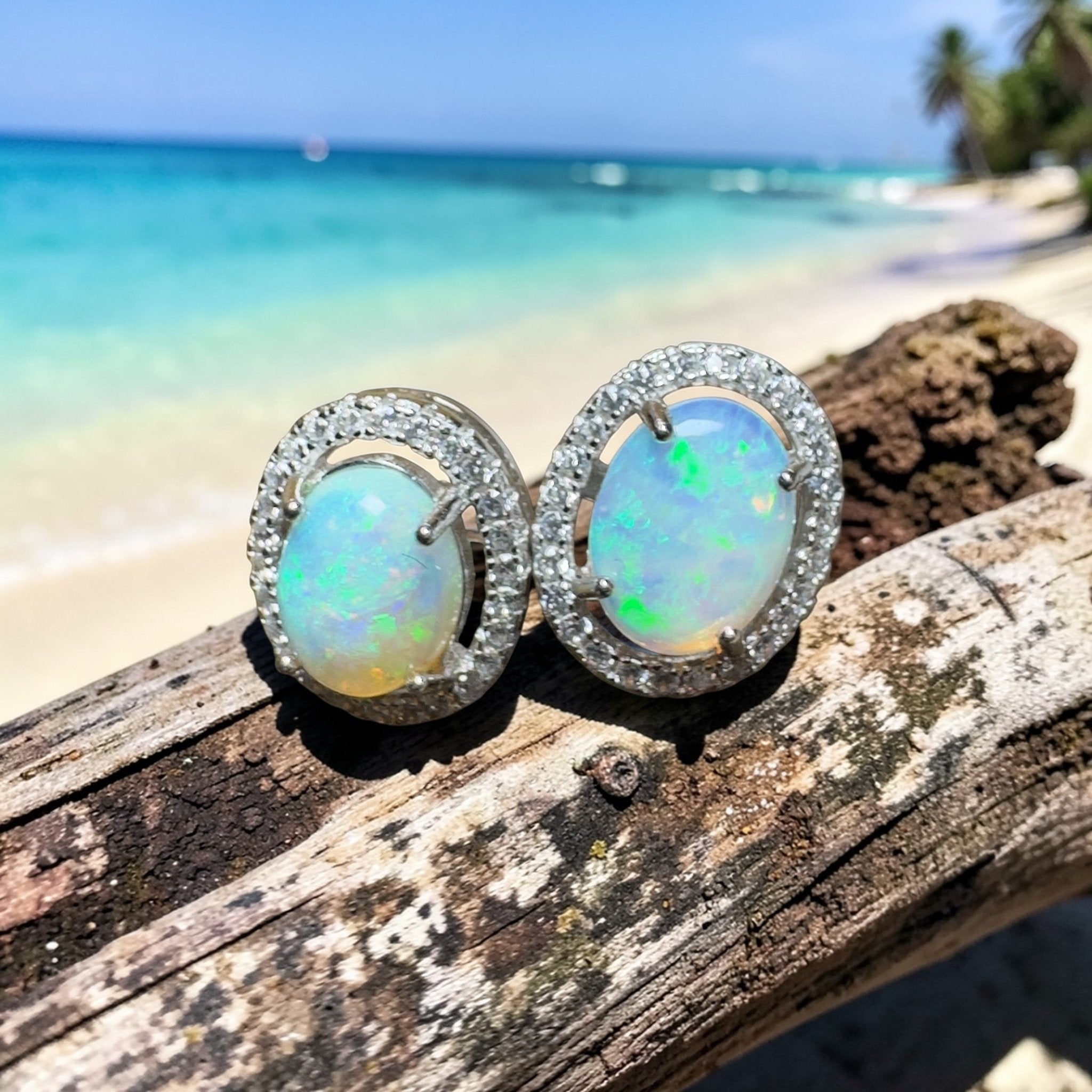 Cradle Mountain Glow ~ 1.6ct Coober Pedy Opal Sterling Silver Earrings