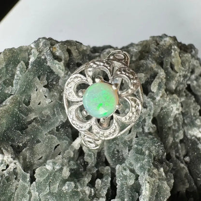 Silver opal pendant from Daintree Jewel featuring a handcrafted 0.7ct Lightning Ridge Opal