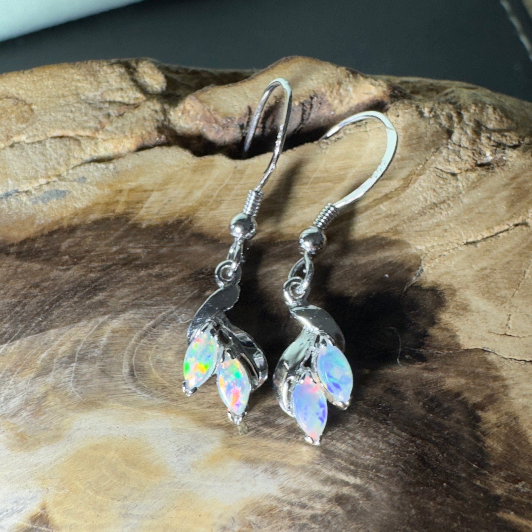 Desert Bloom Drops - 0.8ct Coober Pedy Opal 925 Silver Earrings