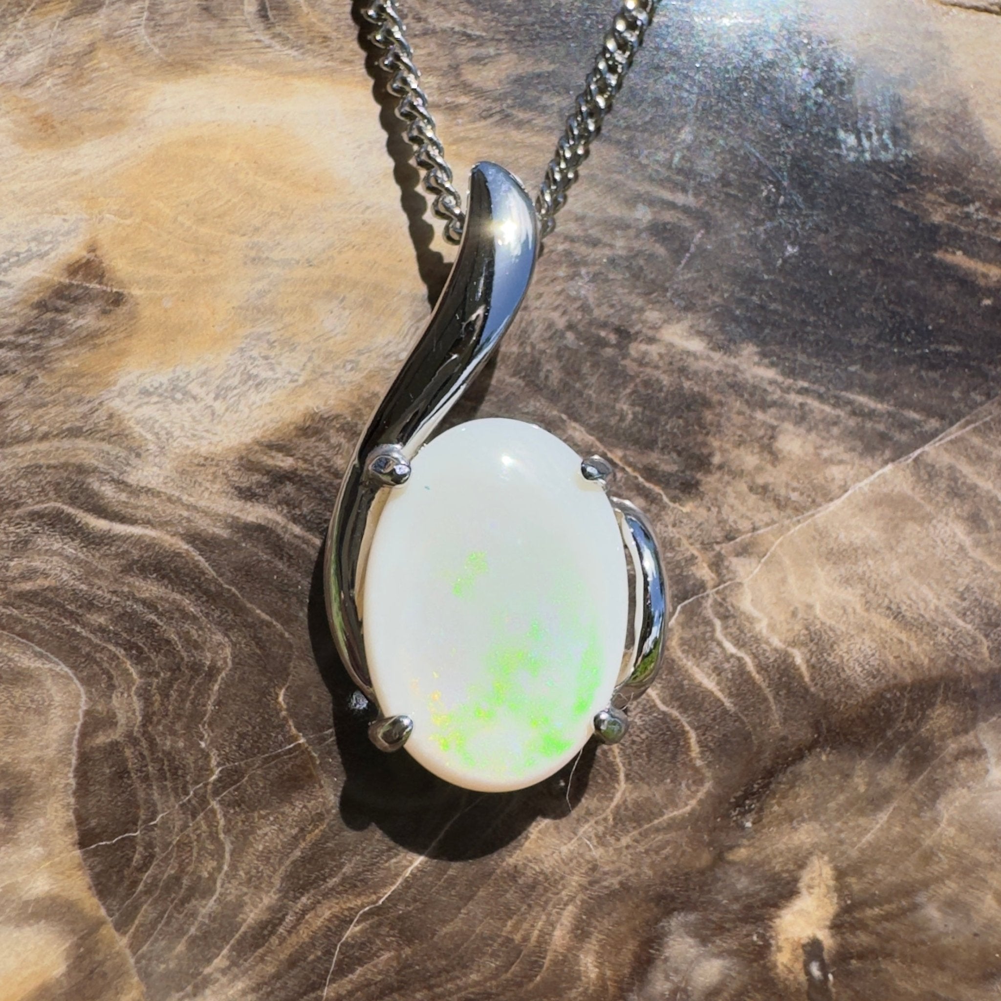 Desert Pearl ~ 3ct Coober Pedy Opal 925 Silver Pendant