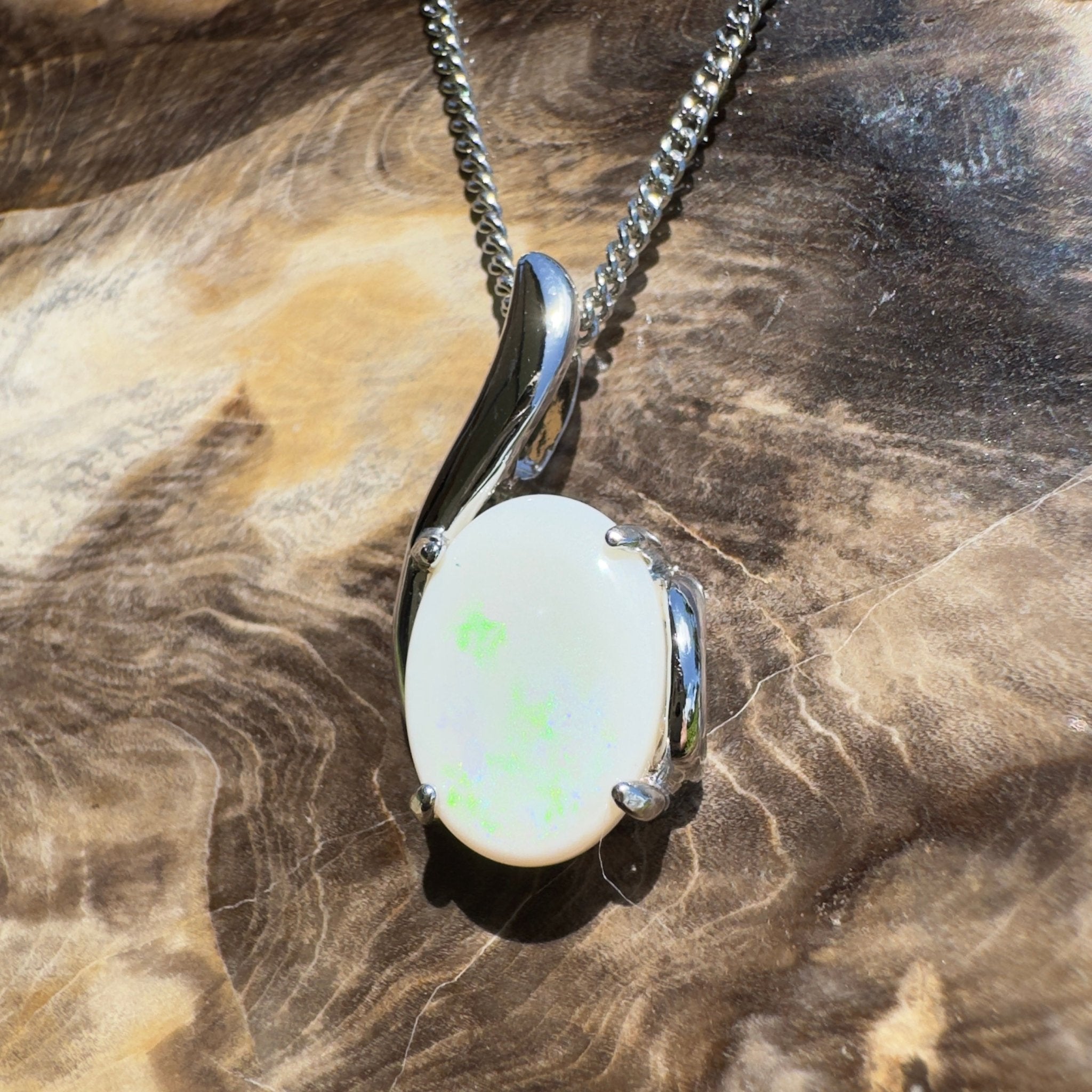 Desert Pearl ~ 3ct Coober Pedy Opal 925 Silver Pendant