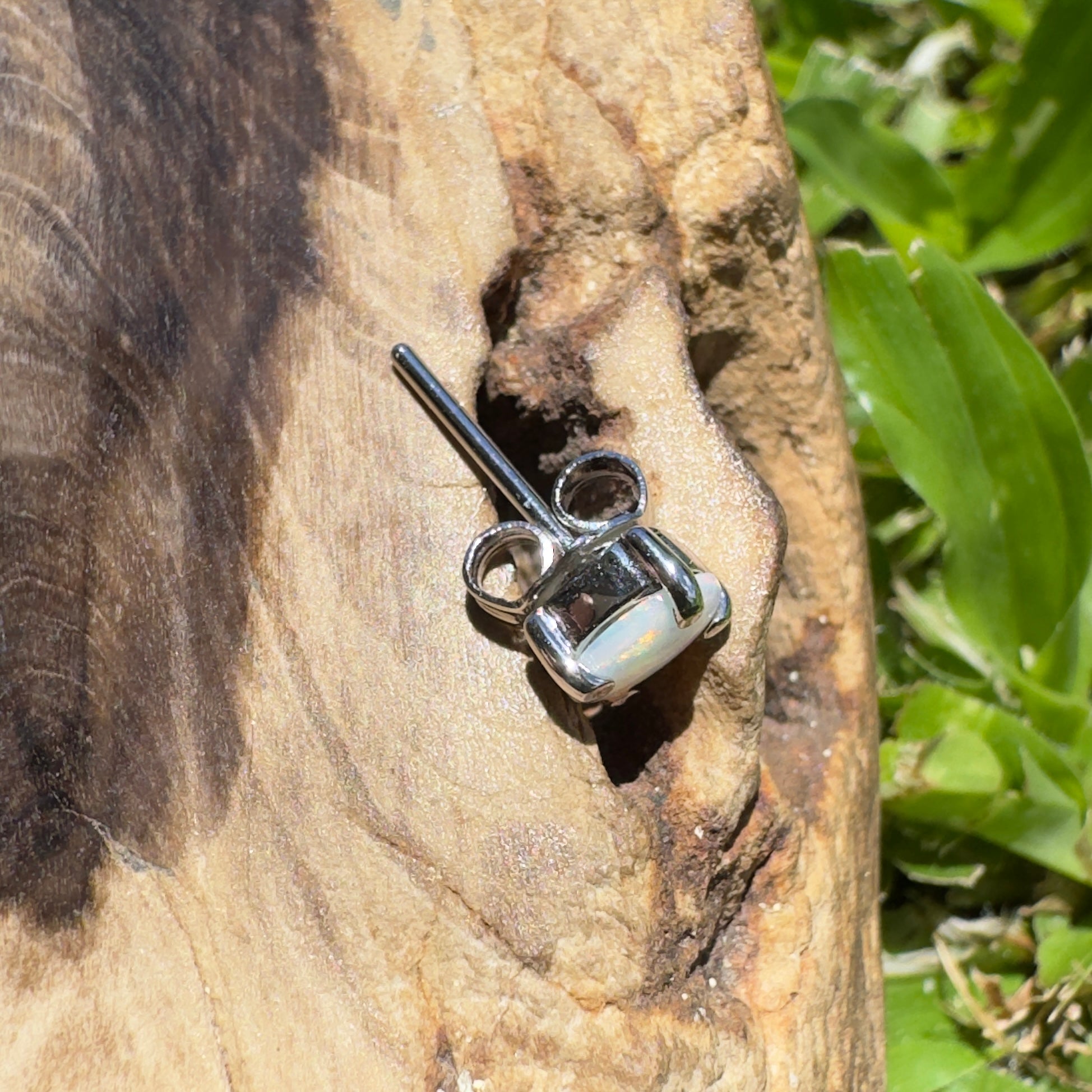 Desert Petal ~ 0.3ct Coober Pedy Opal 925 Silver Single Earring