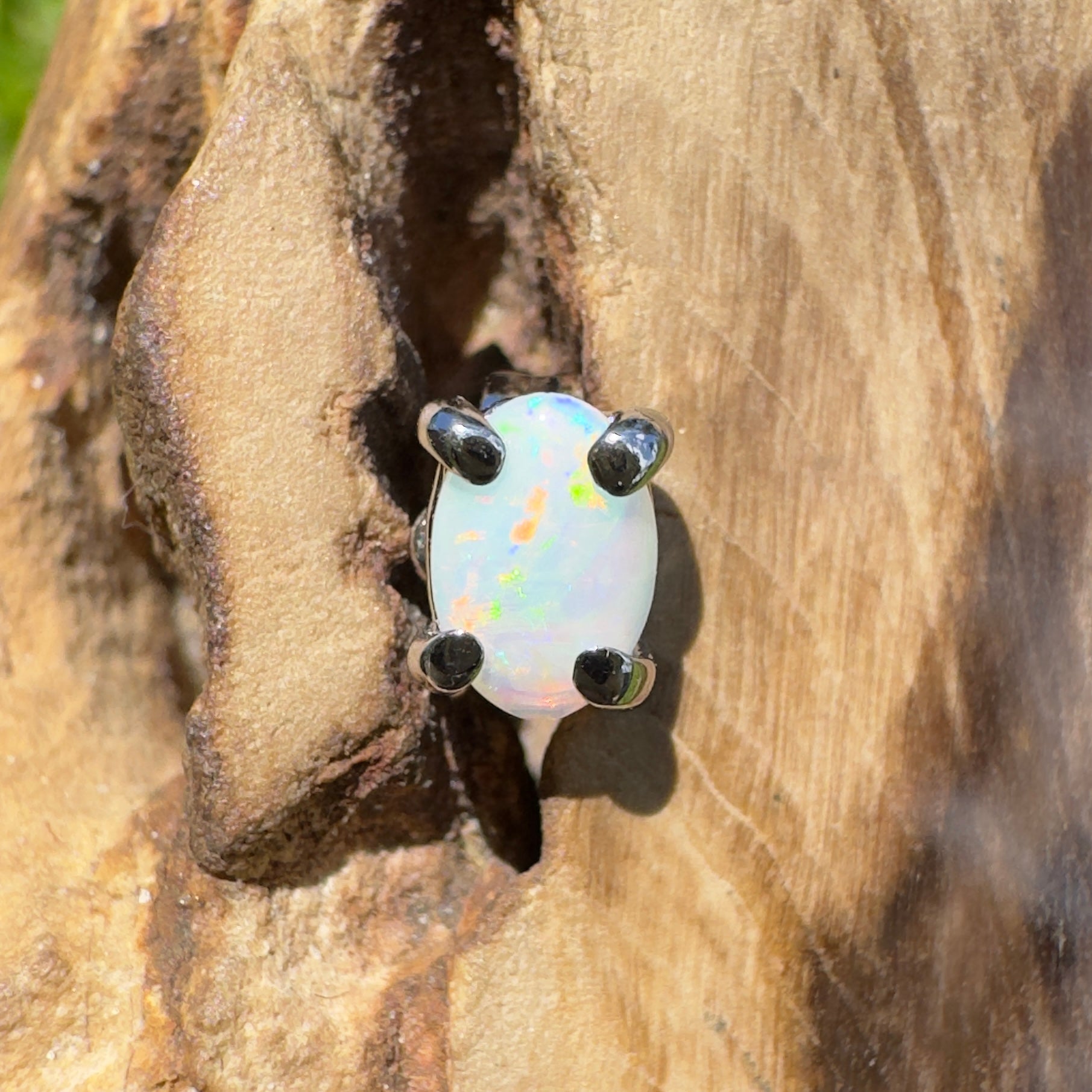 Desert Petal ~ 0.3ct Coober Pedy Opal 925 Silver Single Earring