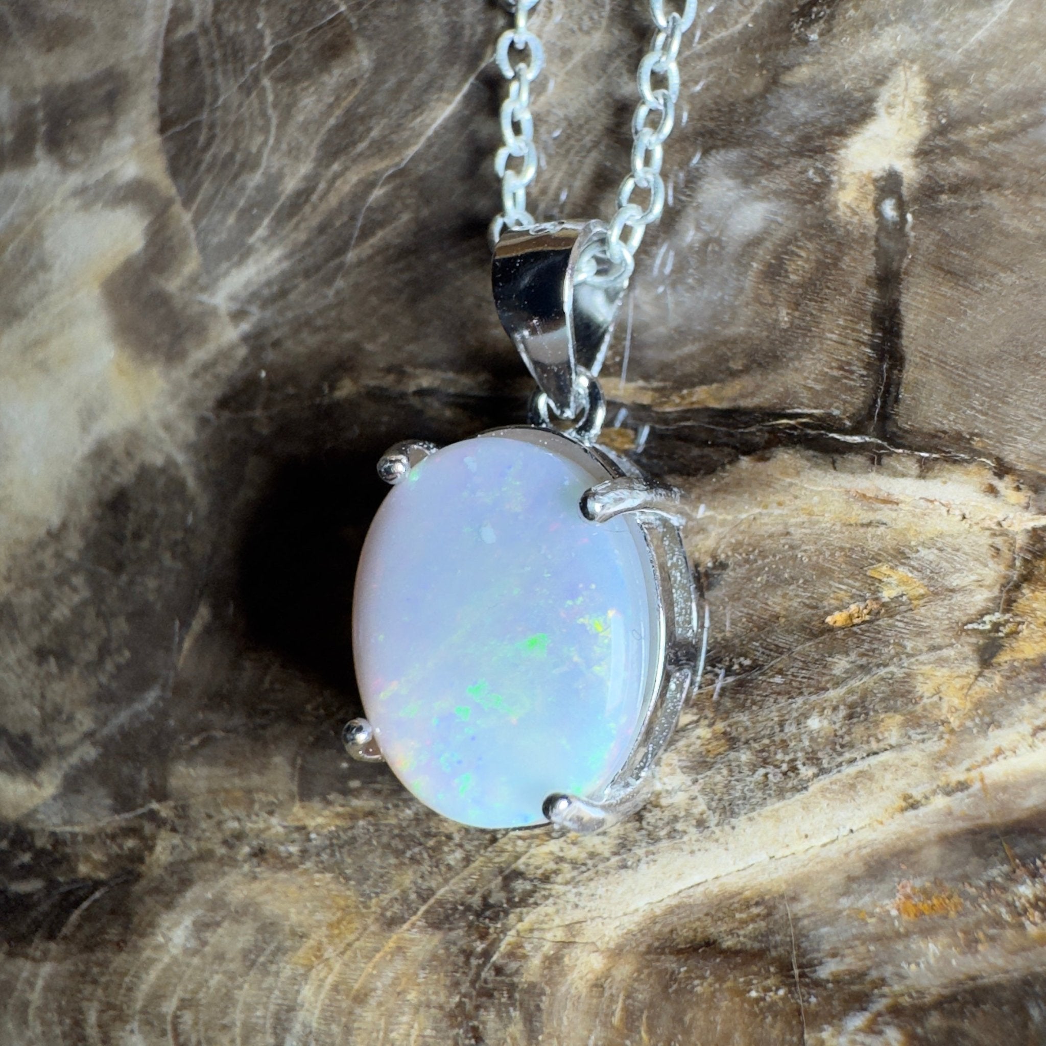 Desert Radiance ~ 1.5ct Coober Pedy Opal 925 Silver Pendant