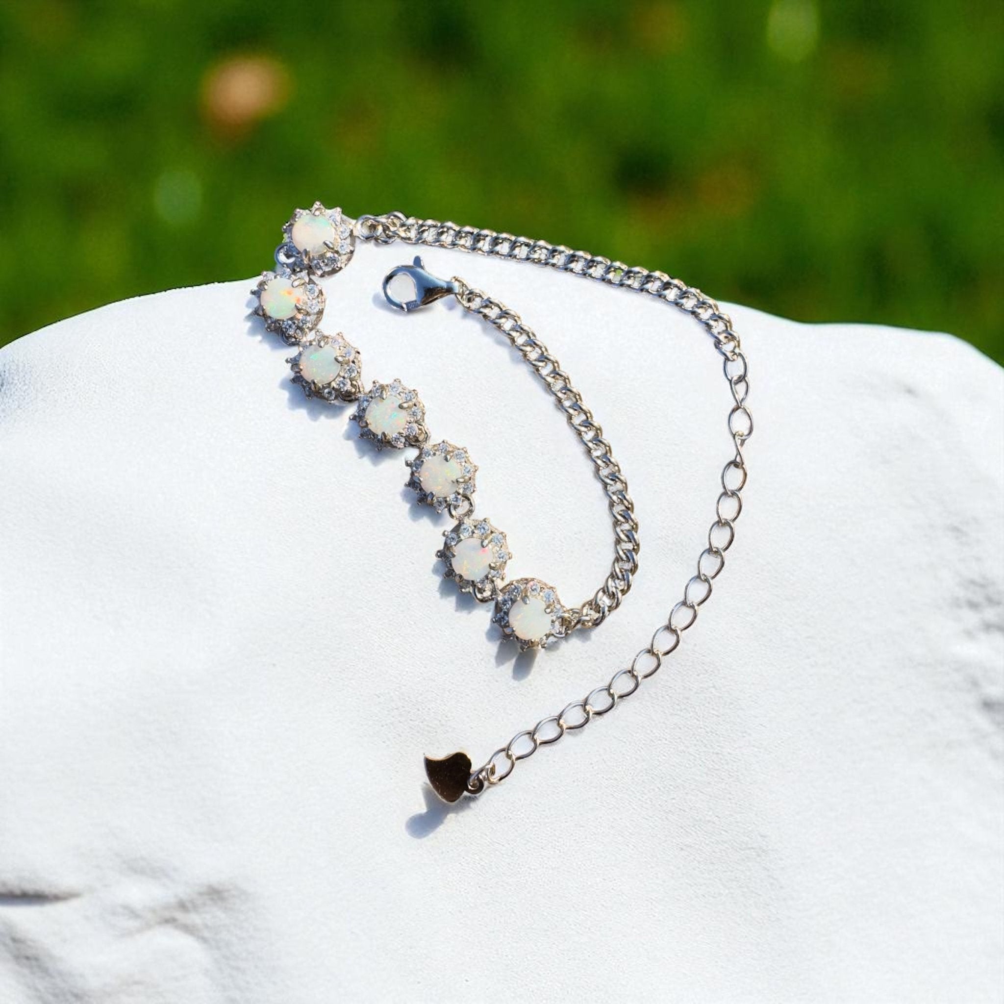 Desert Radiance ~ Handcrafted 2ct Coober Pedy Opal Bracelet – Silver Radiance.