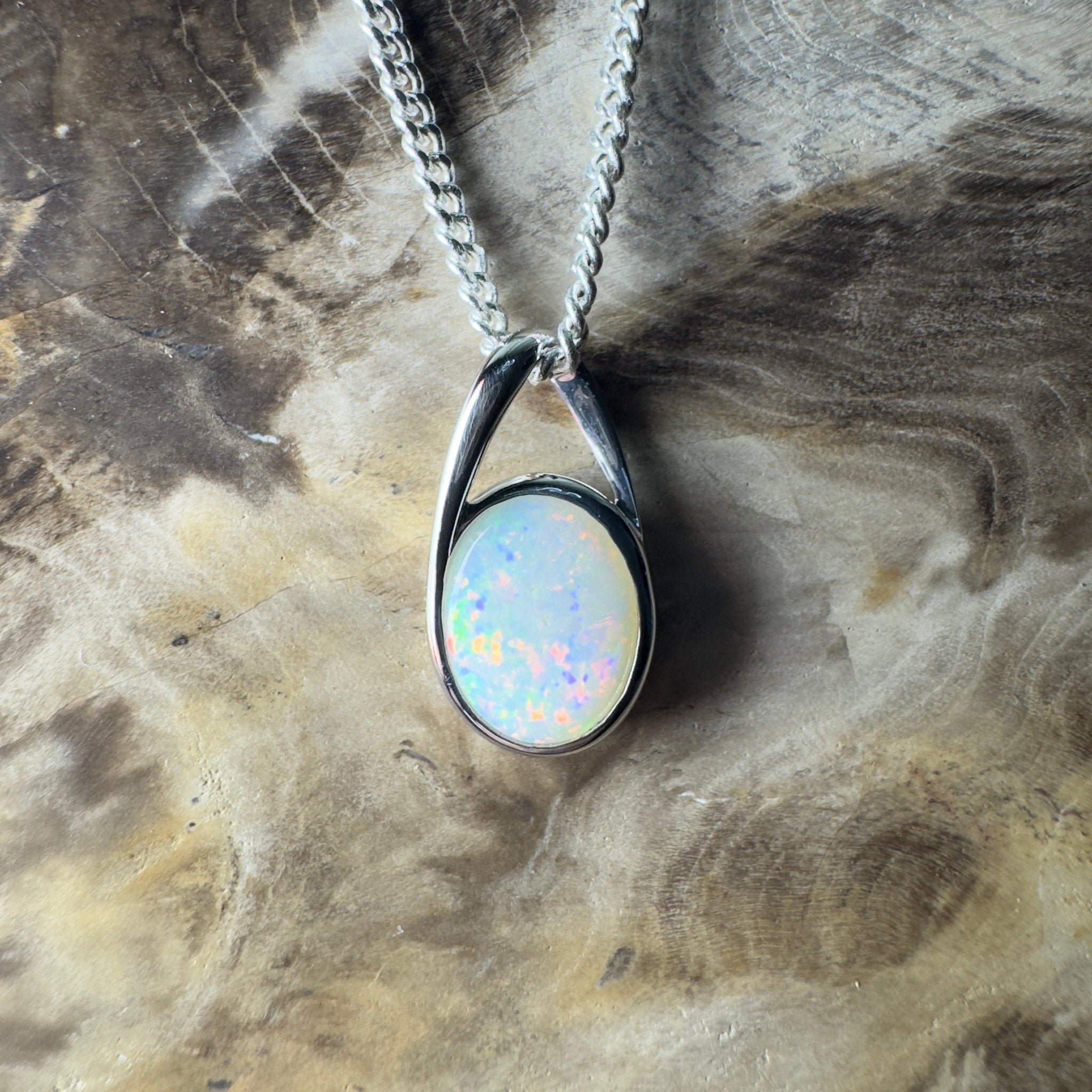 Desert Signal ~ 1.1ct Coober Pedy Opal 925 Silver Pendant