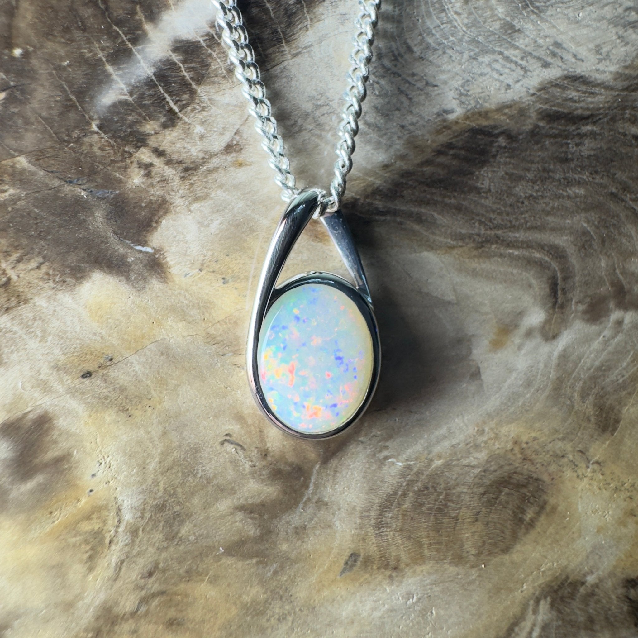 Desert Signal ~ 1.1ct Coober Pedy Opal 925 Silver Pendant