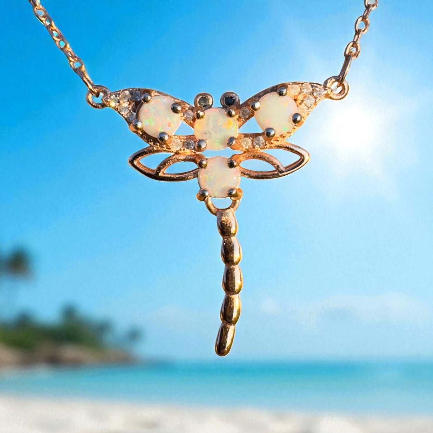 Dragonfly Dream ~ Handcrafted 1.2ct Coober Pedy Opal Dragonfly Pendant