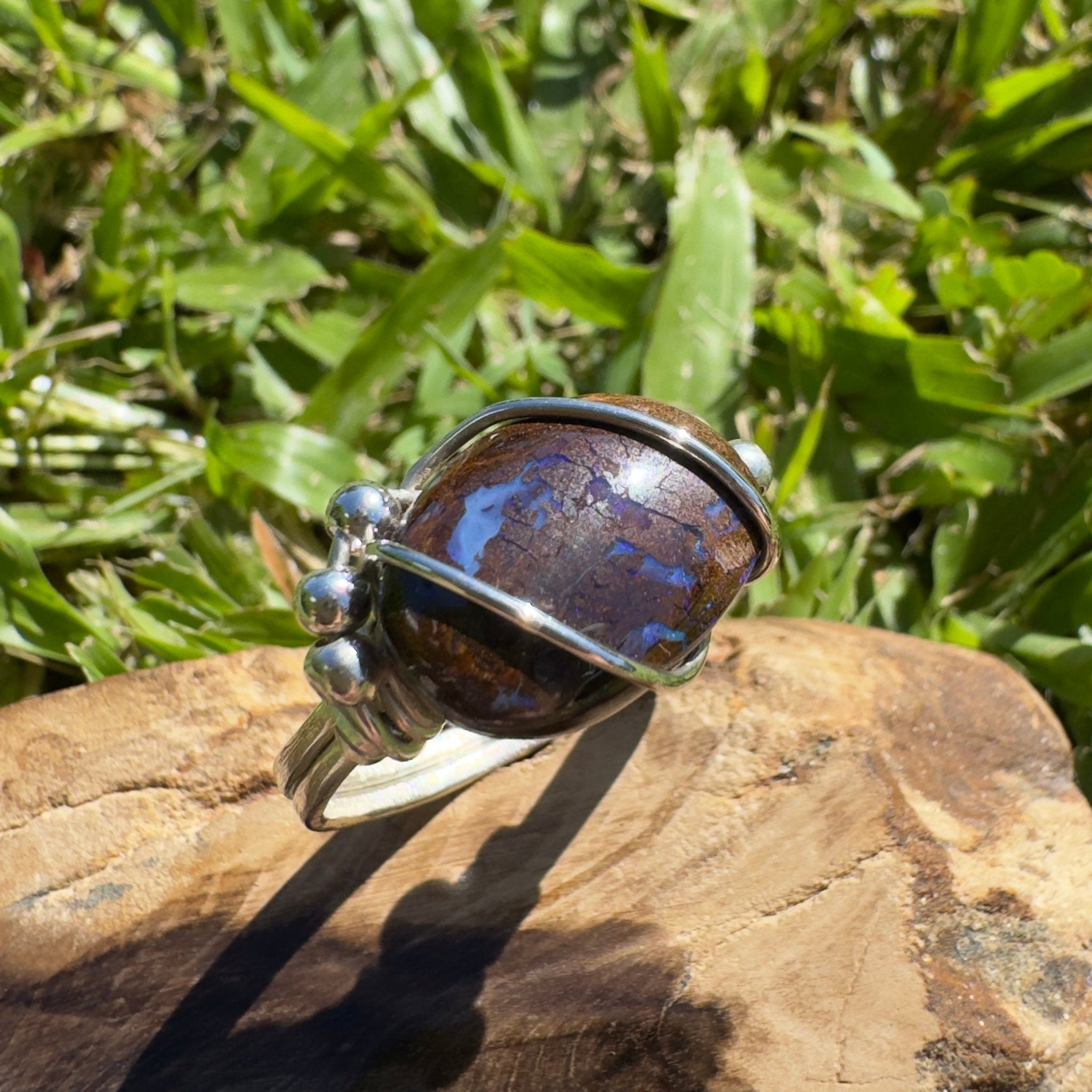 Earth Bind – 9.6ct Queensland Boulder Opal Ring