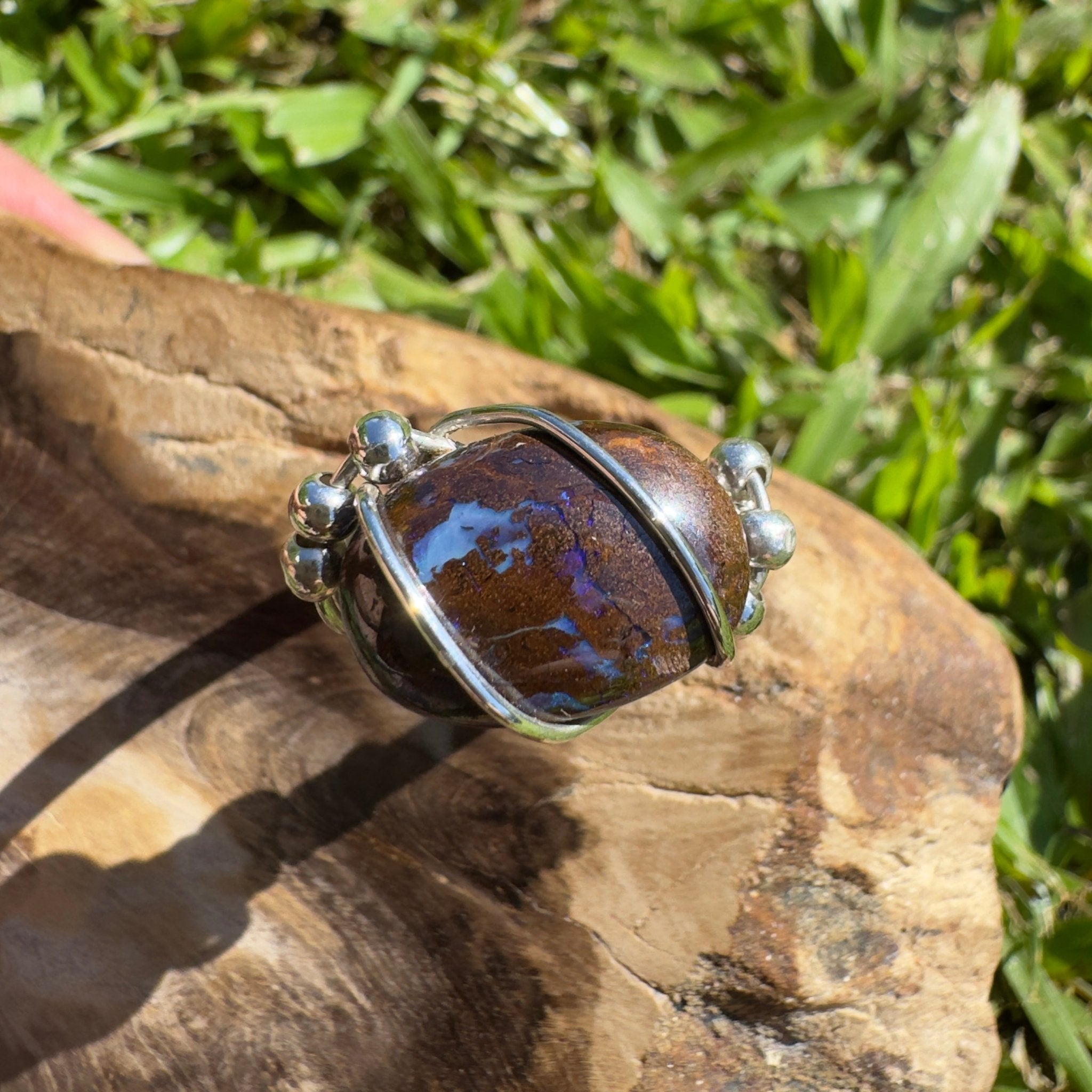 Earth Bind – 9.6ct Queensland Boulder Opal Ring
