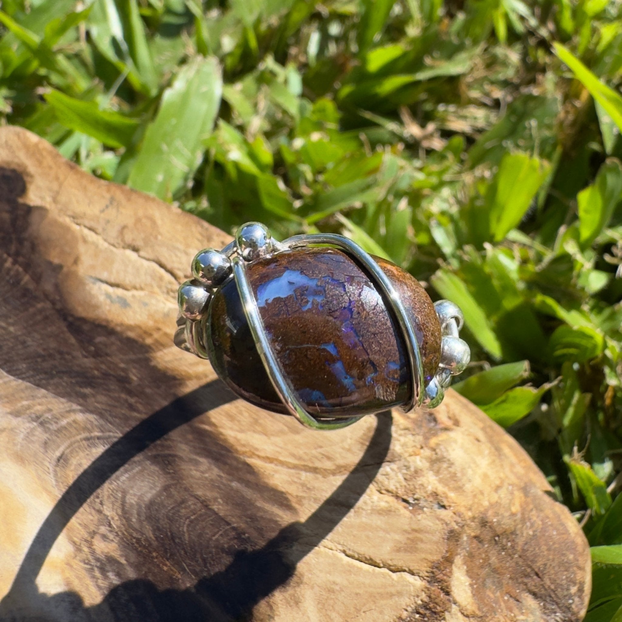 Earth Bind – 9.6ct Queensland Boulder Opal Ring