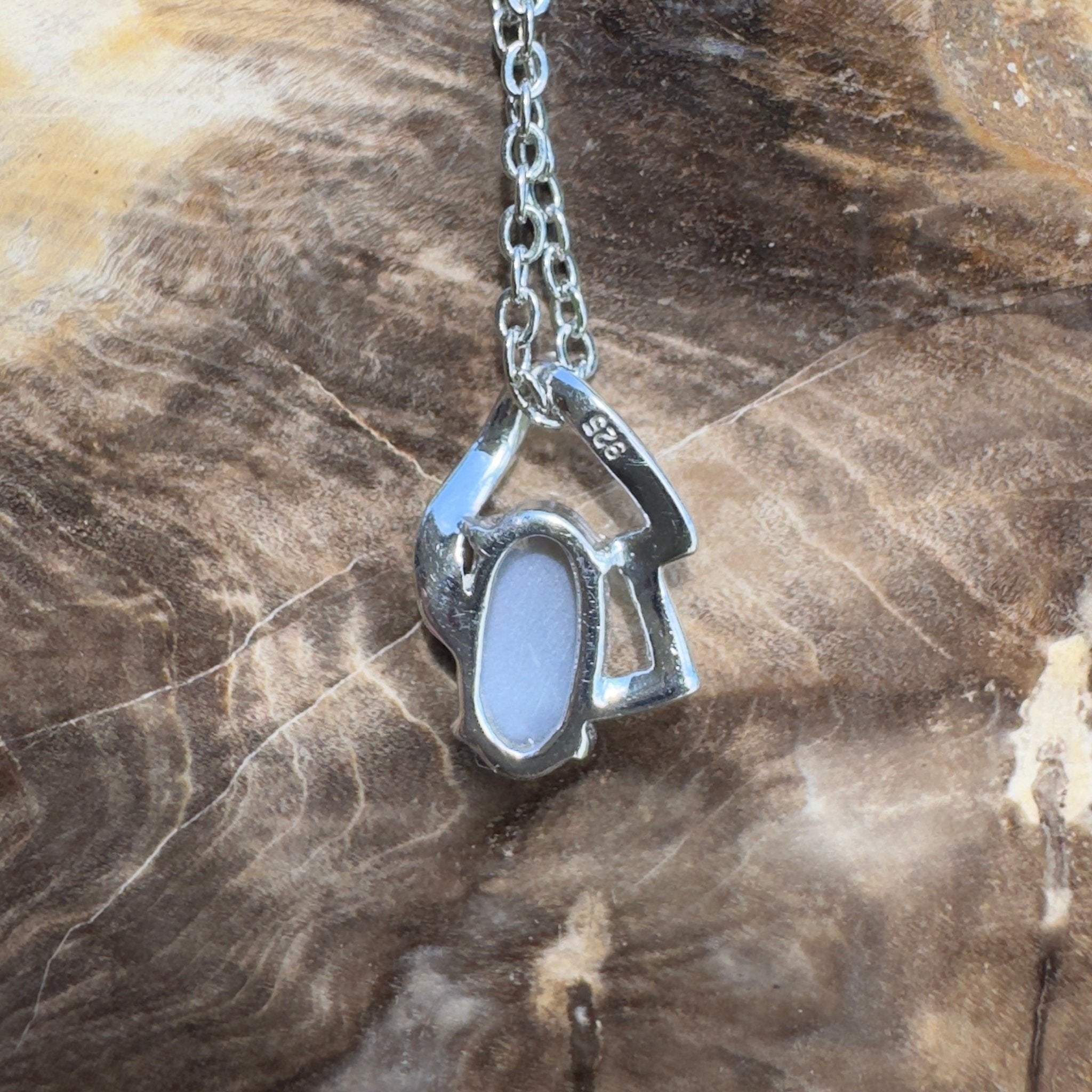 Ember Wing ~ 0.9ct Lightning Ridge Semi Black Opal 925 Silver Pendant