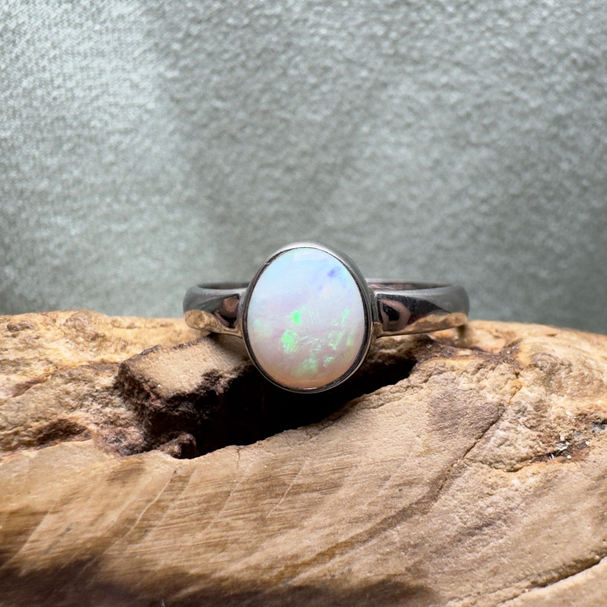 Esperance Archipelago Greens – Solid Lightning Ridge Opal 925 Sterling Silver Ring
