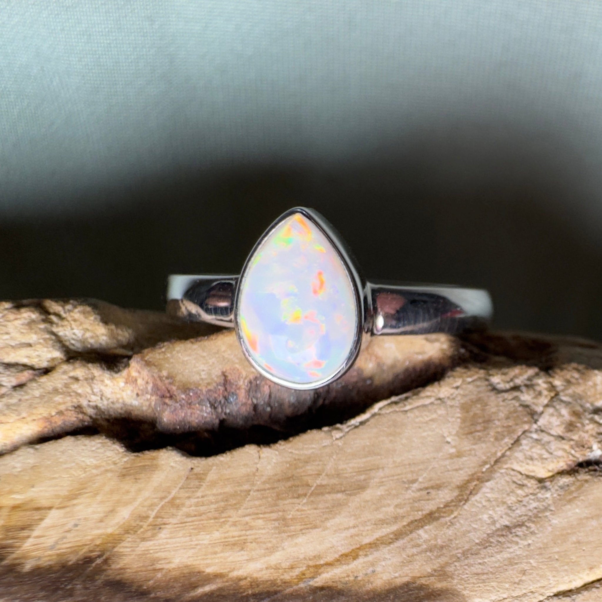 Esperance Coast Spectrum Tide – 1.1ct Solid Lightning Ridge Opal 925 Sterling Silver Ring