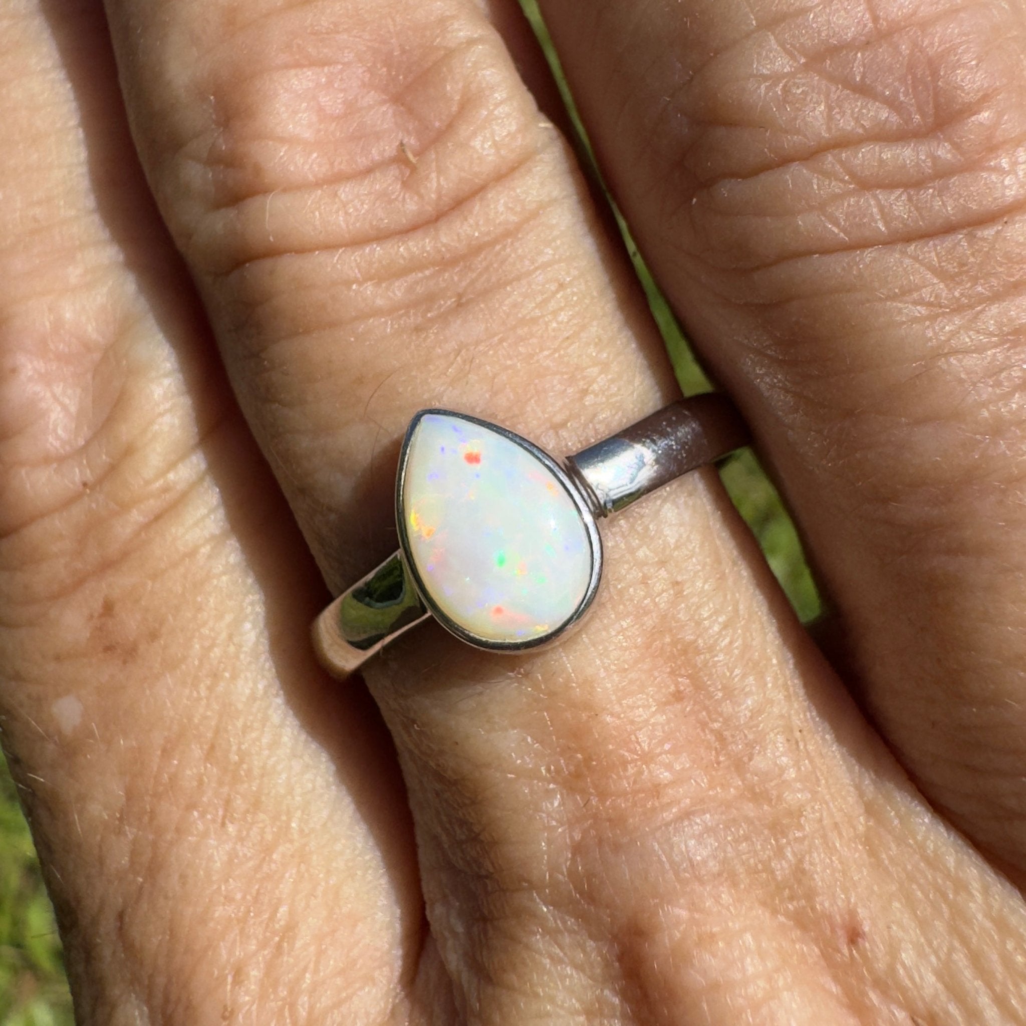 Esperance Coast Spectrum Tide – 1.1ct Solid Lightning Ridge Opal 925 Sterling Silver Ring